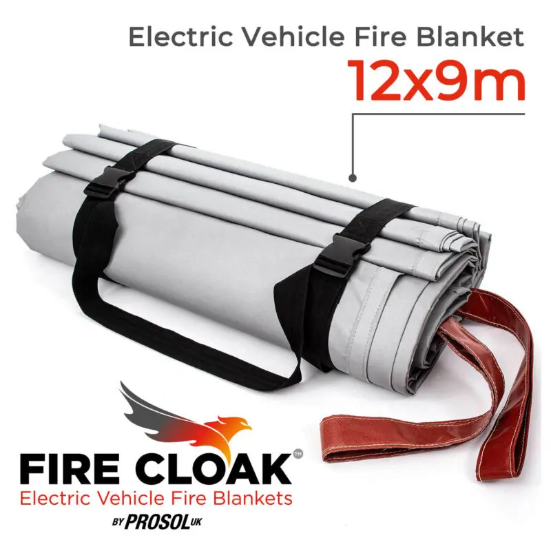FIRE CLOAK - EV Car Fire Blanket (12x9) + Carry Bag